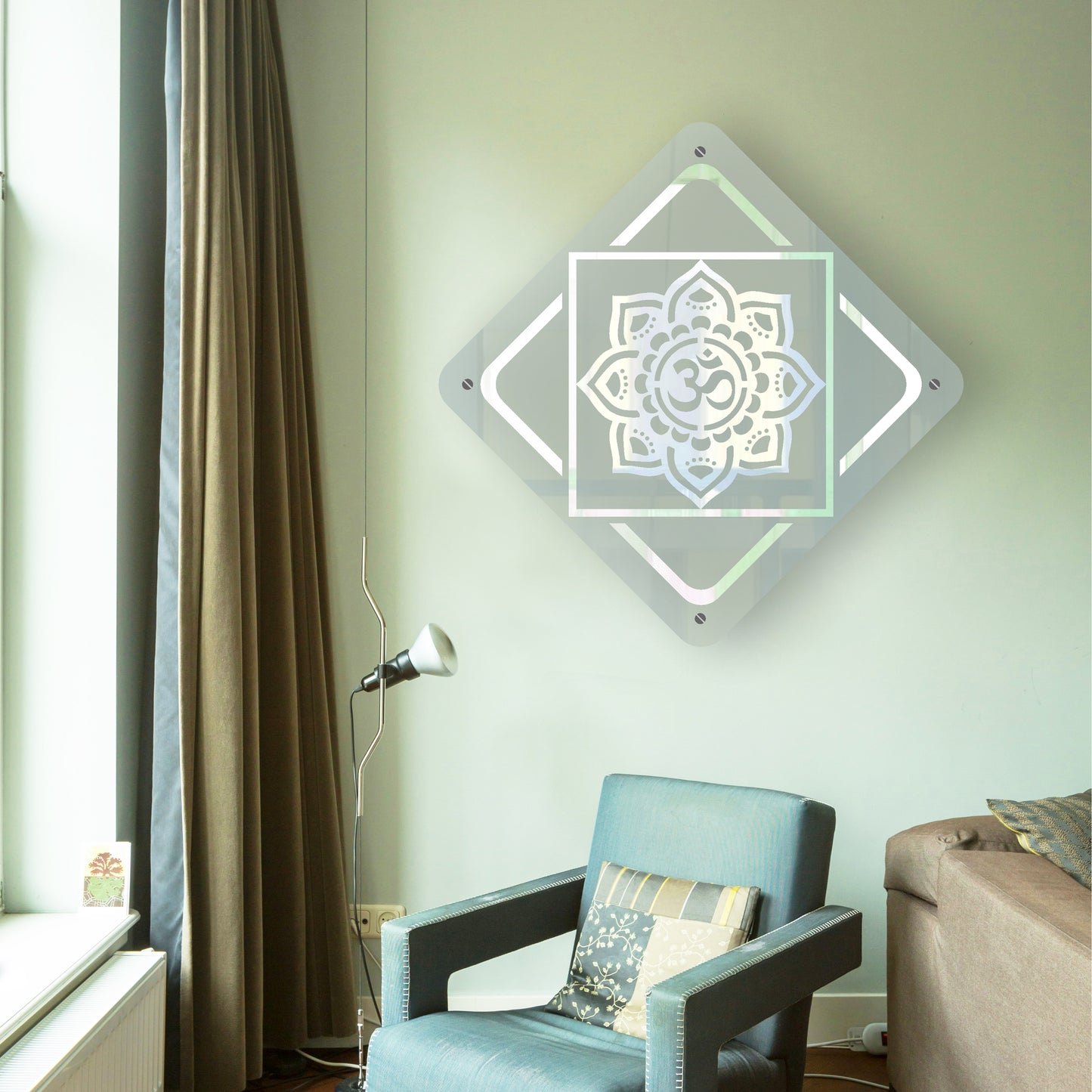 Mandala OM Reflective Acrylic Wall Art