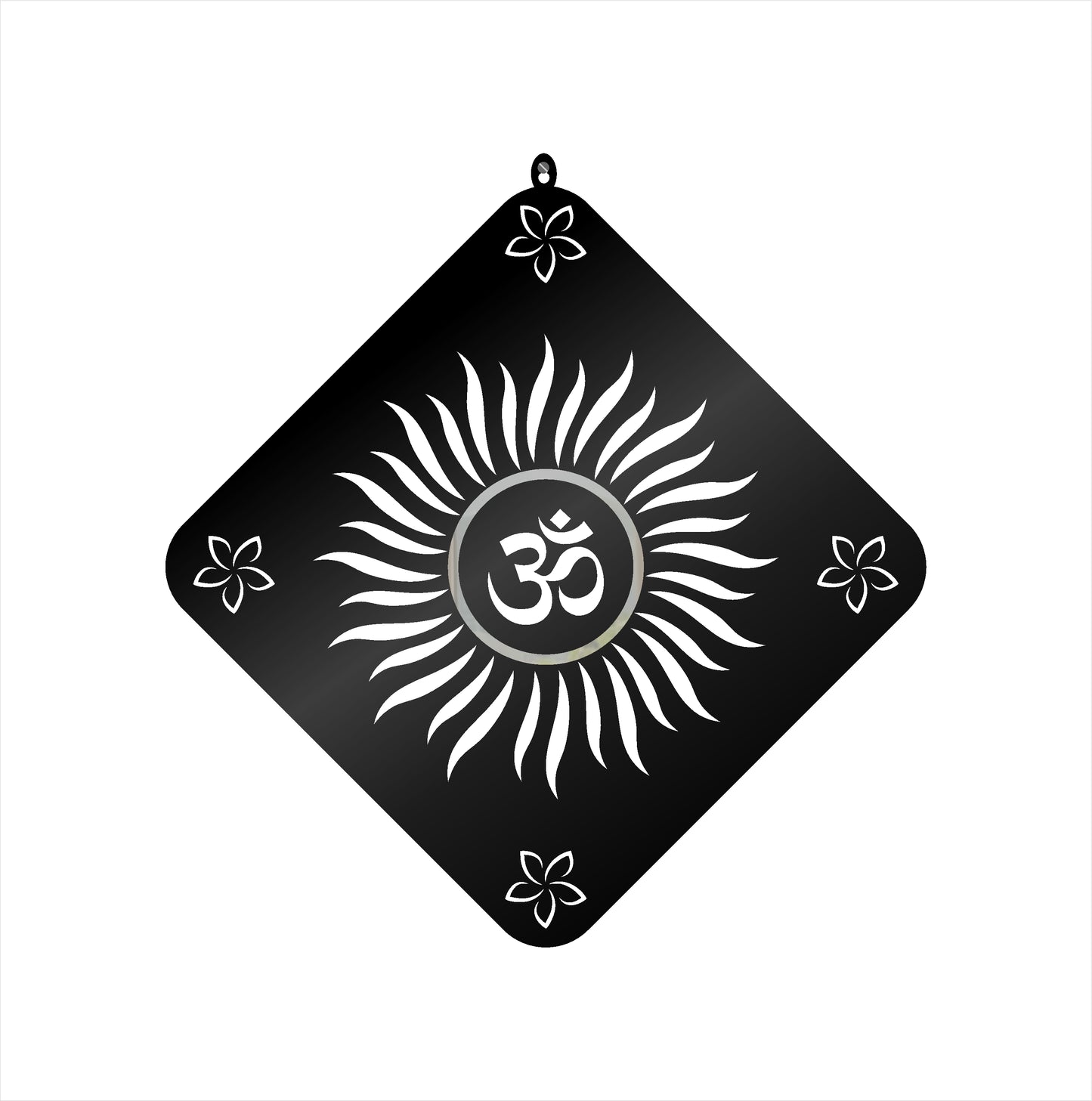 OM Black Reflective Acrylic Wall Art with Warm Light