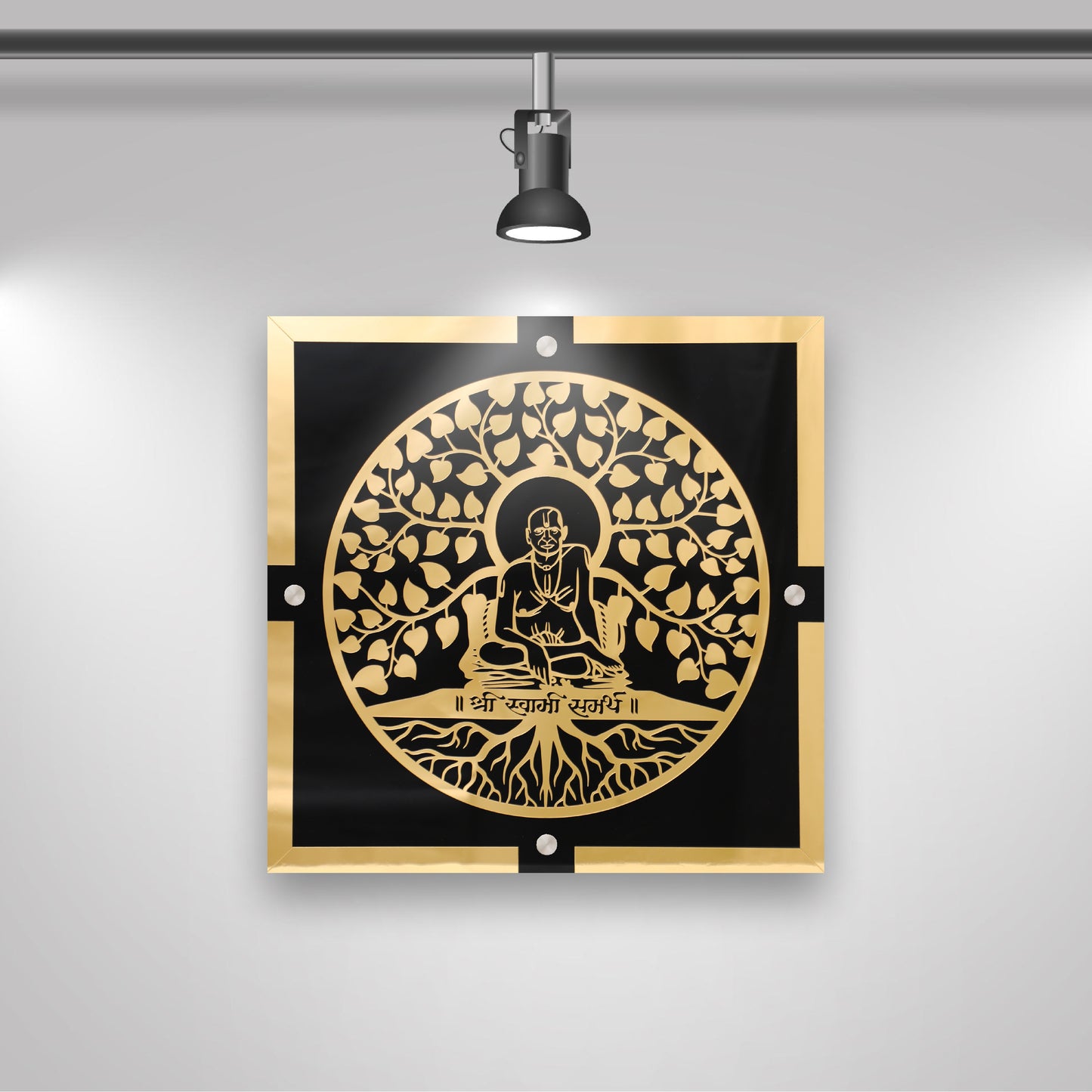 Shree Swami Black & Golden Acrylic Wall Art