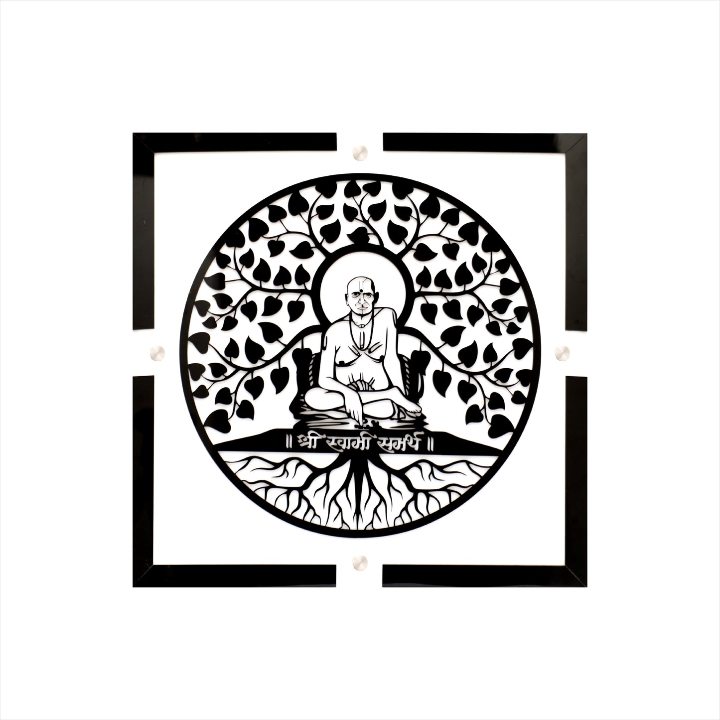 Shree Swami Black & White Acrylic Wall Art