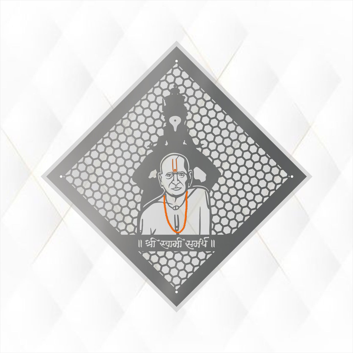 Swami Samarth & Vitthal Reflective Acrylic Wall Art with Warm Light