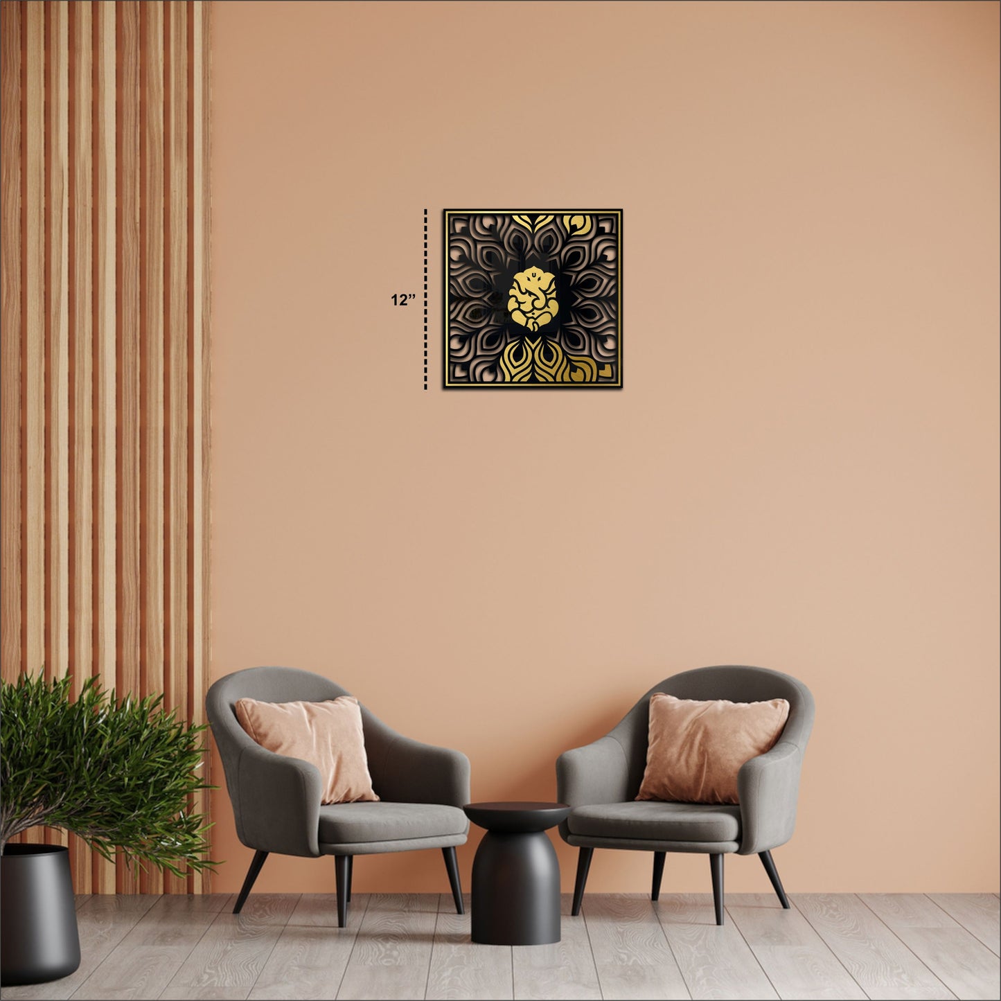 Ekadanta Black & Golden Acrylic Wall Art