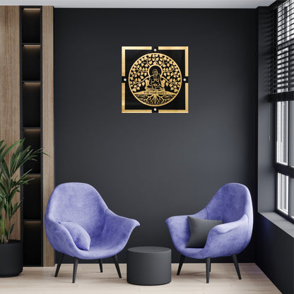 Shree Swami Black & Golden Acrylic Wall Art