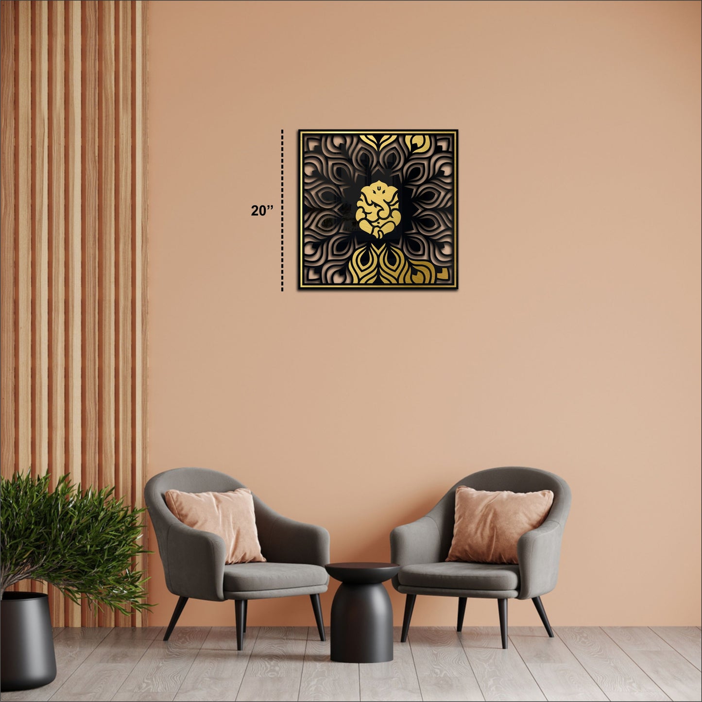 Ekadanta Black & Golden Acrylic Wall Art