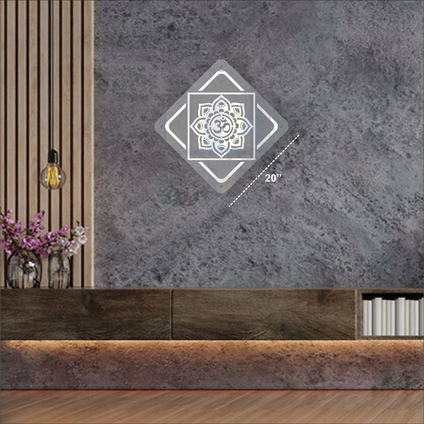 Mandala OM Reflective Acrylic Wall Art