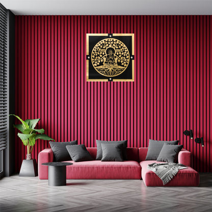 Shree Swami Black & Golden Acrylic Wall Art