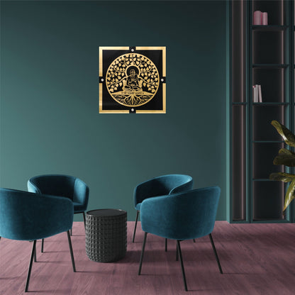 Shree Swami Black & Golden Acrylic Wall Art