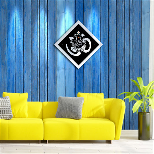 Silver & Black Ganesha Reflective Acrylic Wall Art