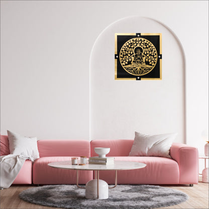 Shree Swami Black & Golden Acrylic Wall Art