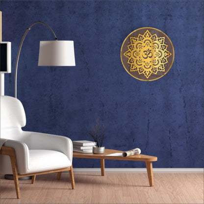 Gold OM Acrylic Wall Art with Warm Light