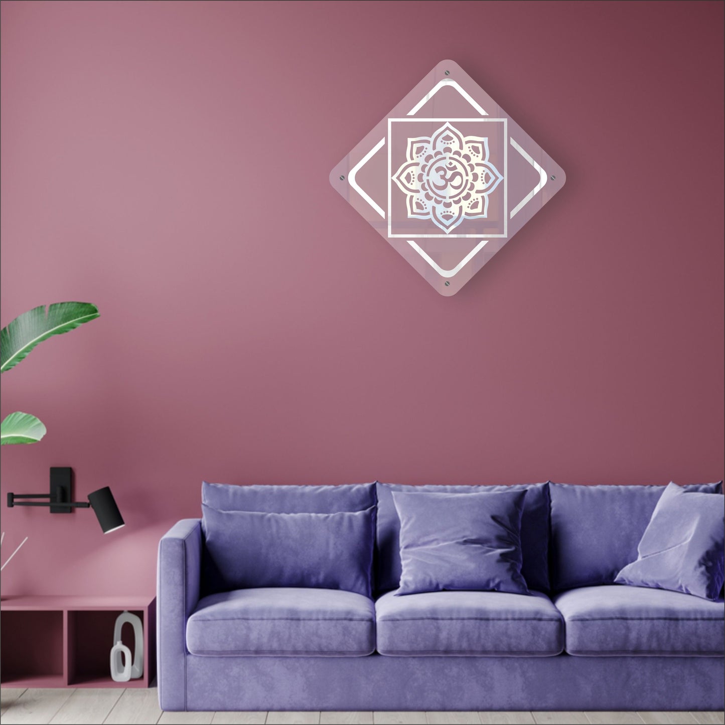 Mandala OM Reflective Acrylic Wall Art