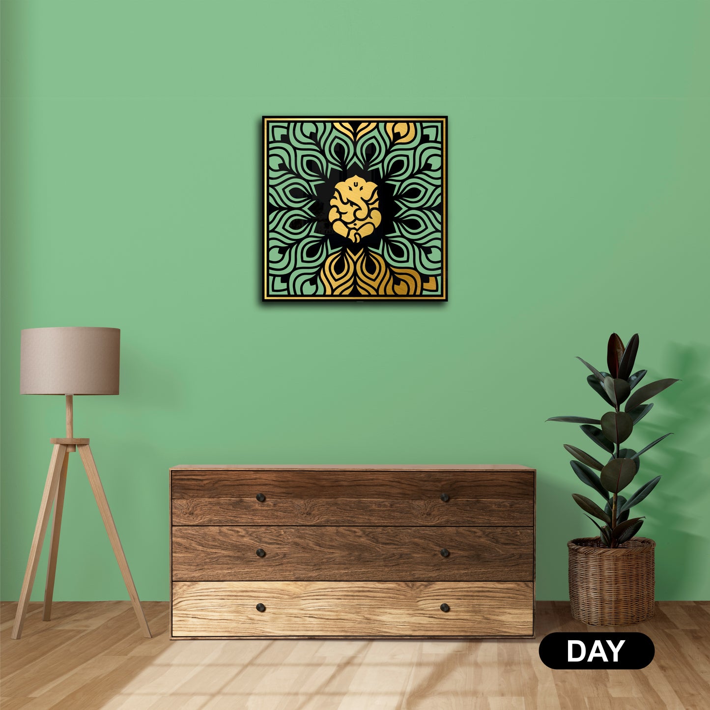 Ekadanta Black & Golden Acrylic Wall Art