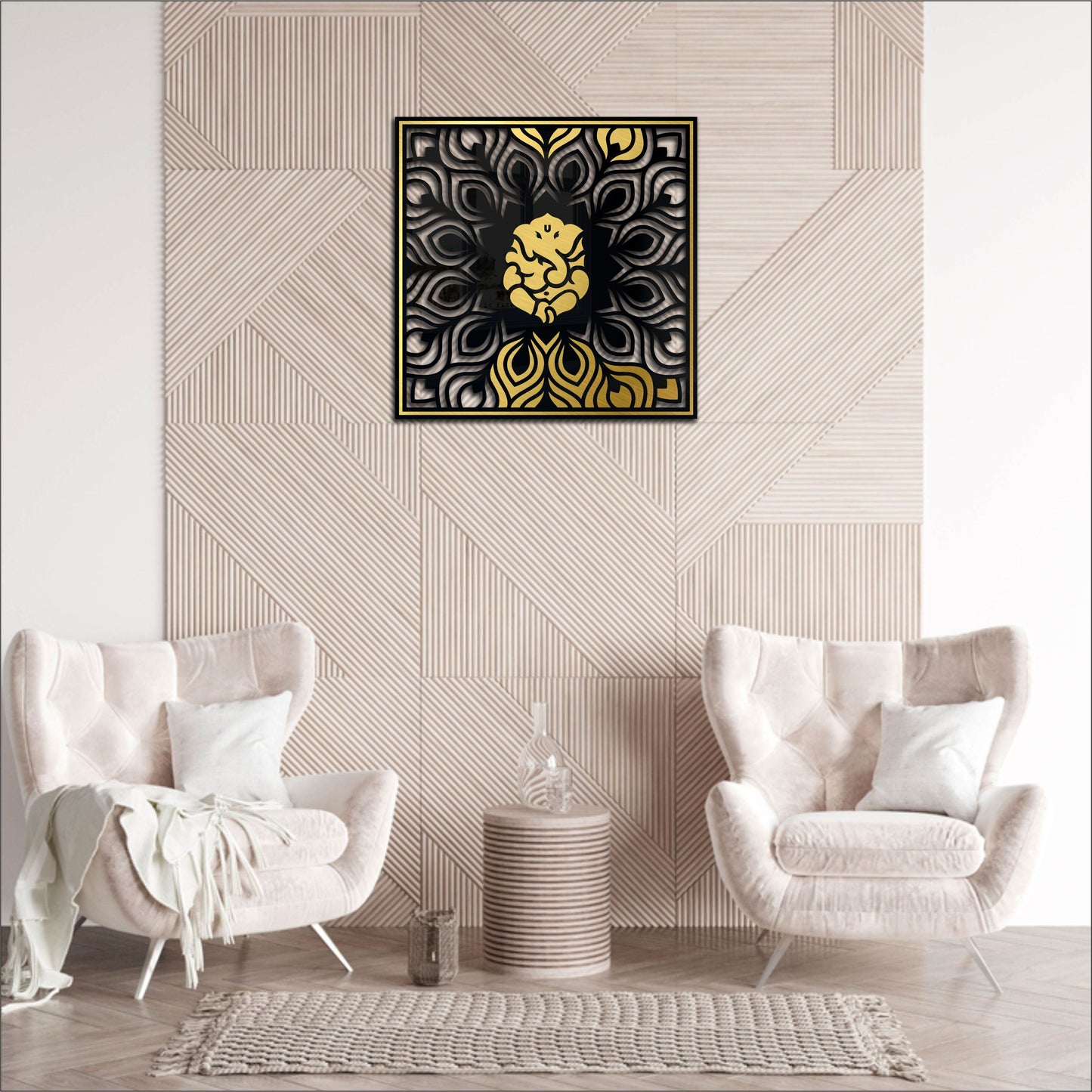 Ekadanta Black & Golden Acrylic Wall Art