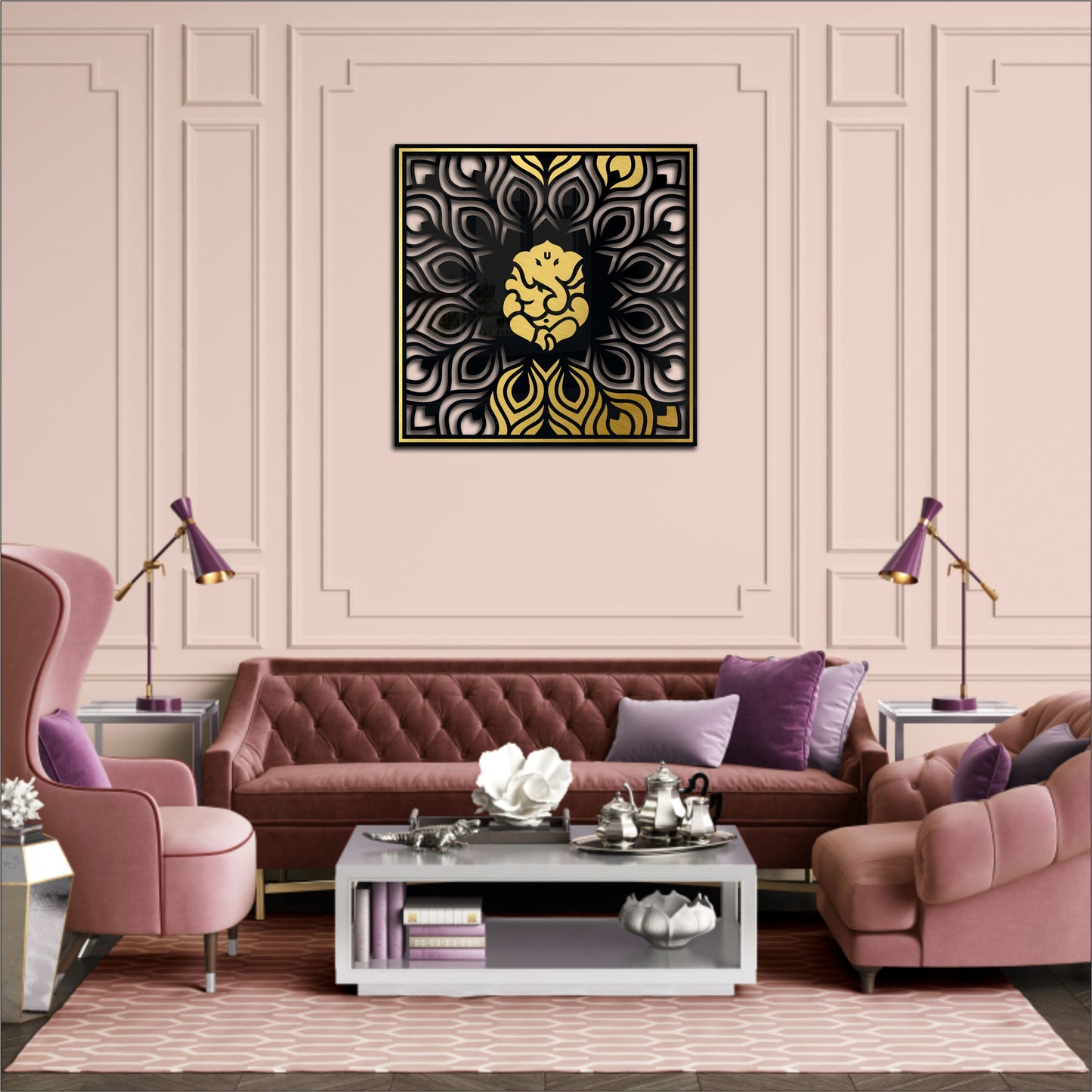 Ekadanta Black & Golden Acrylic Wall Art