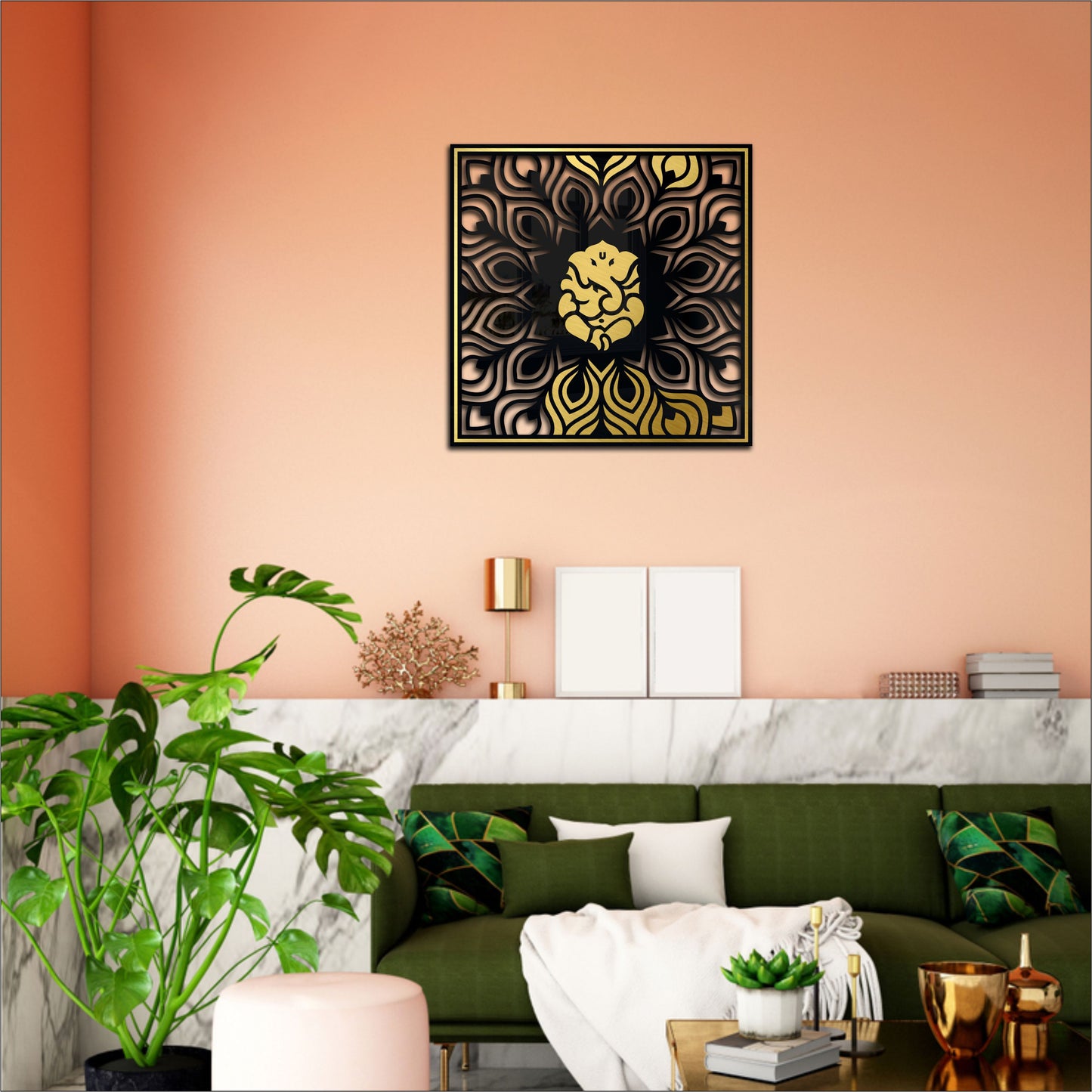 Ekadanta Black & Golden Acrylic Wall Art