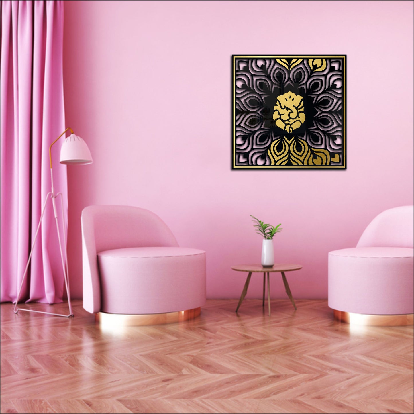 Ekadanta Black & Golden Acrylic Wall Art