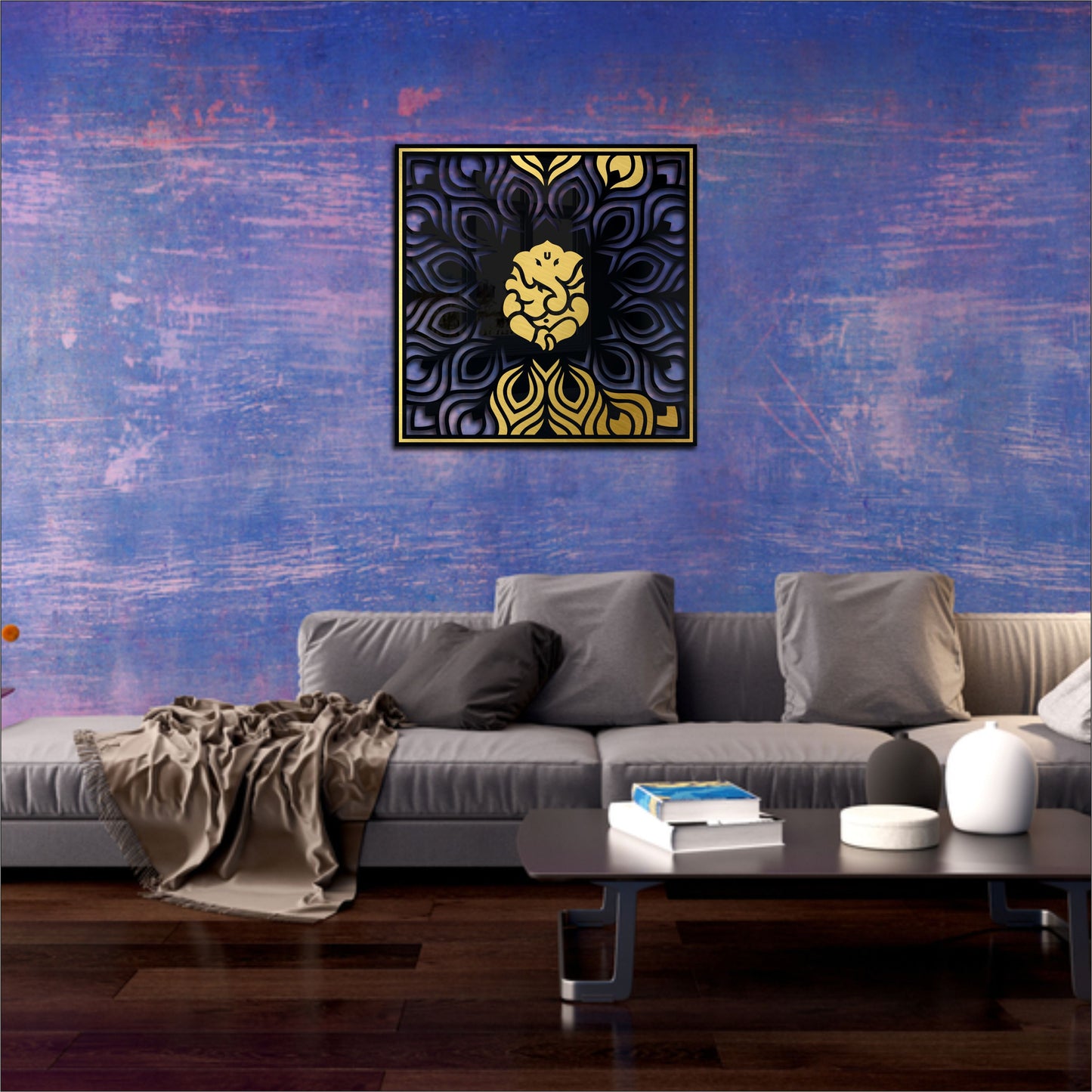 Ekadanta Black & Golden Acrylic Wall Art